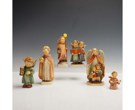 This 6pc Hummel Goebel figurine set features a heavenly collection of angelic figures in beautifully detailed hand painted po