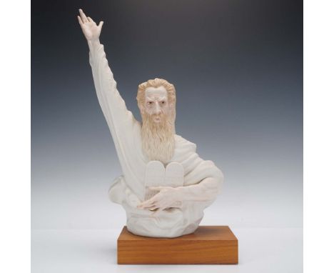 Crafted by Cybis, an American studio known for its refined porcelain artistry, this dramatic bust captures the biblical figur