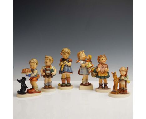 Set of six figurines featuring children with toys, pets, and sweets, including multiple pieces marked as Exclusive Special Ed