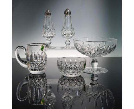 This 5-piece collection of tableware by Waterford Crystal showcases the brand's signature Lismore pattern, a beloved design k