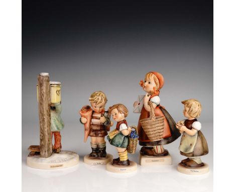 Group of five  figurines featuring children in everyday and nature-themed scenes. Highlights include A Letter To Santa, Bashf