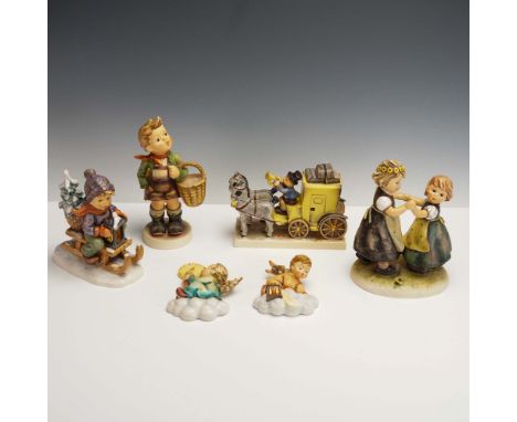 6-piece collection of Hummel Goebel porcelain figurines featuring classic childhood themes inspired by the artwork of Sister 