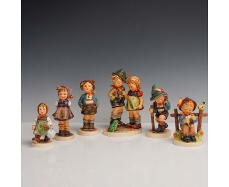 Group of six  figurines featuring children in everyday and nature themed scenes. Highlights include Grandma's Girl, Which Han