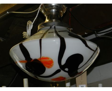 A 20th century Art glass ceiling pendant. 