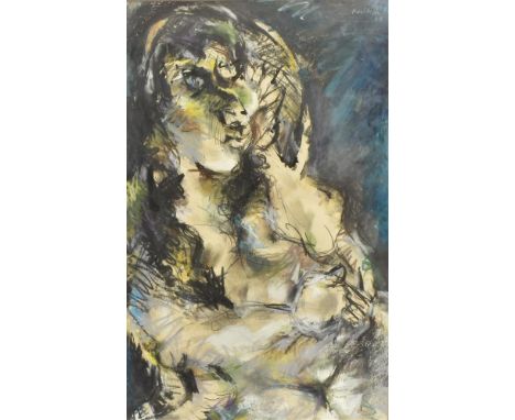 PARISTOSH SEN (INDIAN, 1918-2008) Half length portrait Signed and dated '69 upper right 45cm x 28.5cm Condition Report : fram