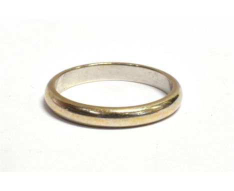 A 22CT WHITE GOLD BAND RING  the ring hallmarked for Birmingham 1958, maker SH, ring size K, weight 3grams