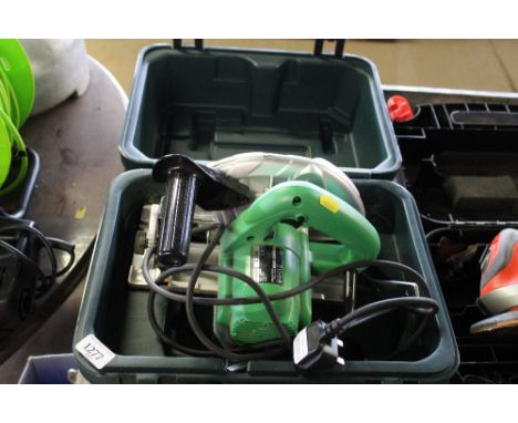 A Hitachi C7ss circular saw in fitted plastic case. 