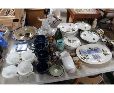 A quantity of Mid Winter dinnerware; Aynsley; Wedgwood Japserware dish and a Poole pottery dish