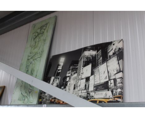 A canvas print depicting New York and one other