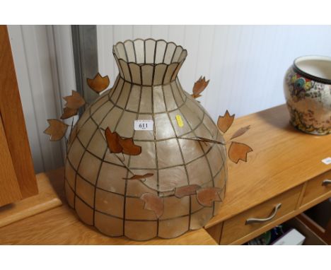 A leaf decorated light shade