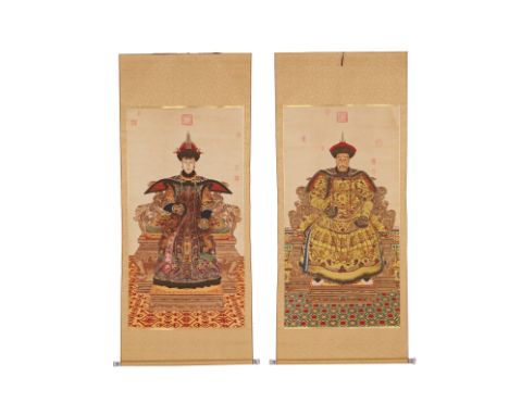 A PAIR OF PORTRAITS OF A CHINESE EMPEROR AND EMPRESS
Proceeds from the sale of this item will be donated to SATA CommHealth
S