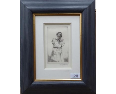 Gerald Leslie Brockhurst RA, RE (1890-1978) signed in pencil, etching, 14.5cm by 8cm The image depicts Anais Folin, the artis