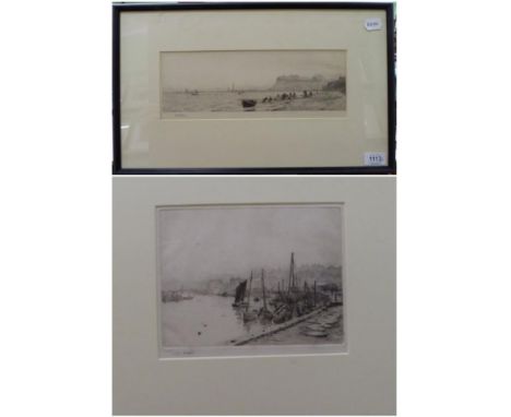 ~ William Lionel Wyllie RA (1851-1931) ''Whitby, North Yorkshire'' Inscribed in pencil ''Trial Proof'', an etching, together 