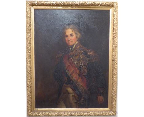 After John Hoppner (1758-1810) Portrait of Nelson, three quarter length, standing, oil on canvas, 120.5cm by 90cm