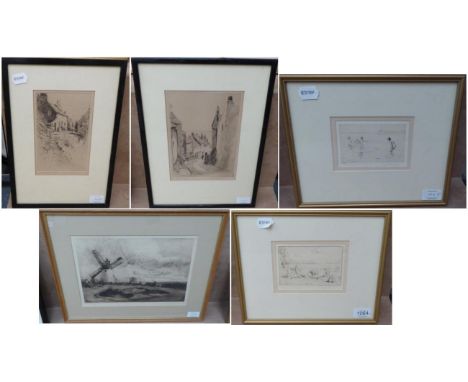 ~ Lionel Townsend Crawshaw BA, LLM, RSW (1864-1949) ''Toilers of the Sea'', signed and inscribed in pencil, etching, together