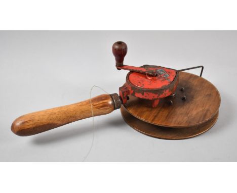 A Vintage Wooden Handled West German Geared Fishing Line winder (Mechanism Appears Seized) 