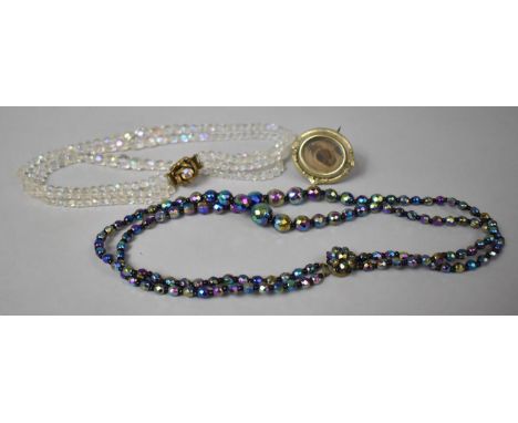 A Small Collection of Vintage Necklaces and a Photo Locket Brooch 