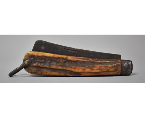 A Vintage Horn Handled Pocket Knife By Thomas Turner 