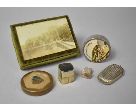 A Vintage Souvenir Box Together with Vesta, Minehead and Newcastle Souvenirs, Blood Stone Mounted Box and a Seal (AF) 