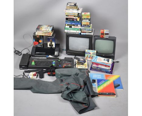A Collection of Vintage Amstrad Home Computer Equipment to Include 64k DPC 464 with User Instruction, Various Joystick Contro