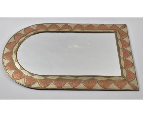 A Modern Arched Topped Mixed Metal Framed Wall Mirror, 43.5x29cm 