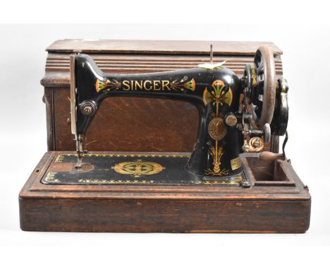 A Vintage Cased Manual Singer Sewing Machine 