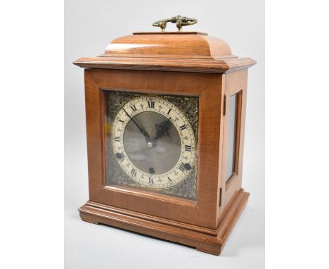 A Mid 20th Century Walnut Cased Eight Day Westminster Chime Bracket Clock by Perivale with Brass Dial, Silver Chapter Ring an