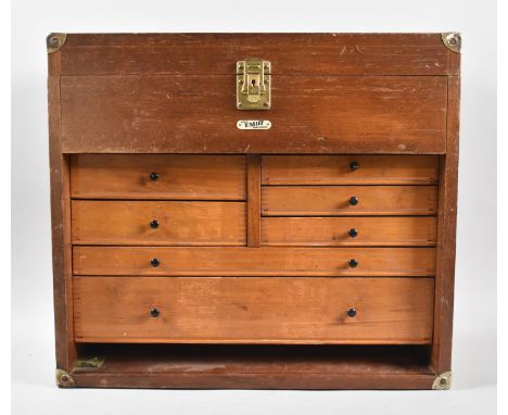 A Vintage Emir Engineers Chest with Lift Up Lid to Fitted Interior Containing Lathe Cutters and Seven Short and Long Drawers 