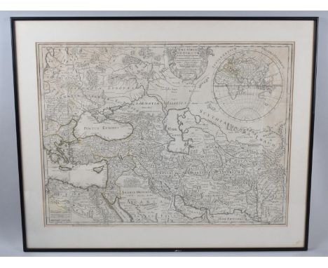 A Framed Guillaume Delisle Theatrum Historicum Map, Persia and Arabia, 65x49cm 