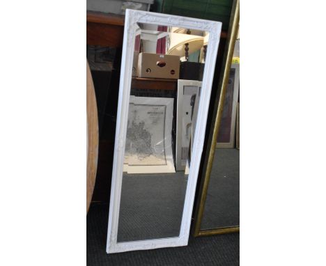 A Modern Dunelm White Moulded Frame Wall Mirror, 37cm x 98cm 