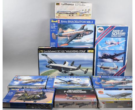 A Collection of Ten Plastic Model Aeroplane Kits, Mostly 1:72 Scale (Not Checked) 