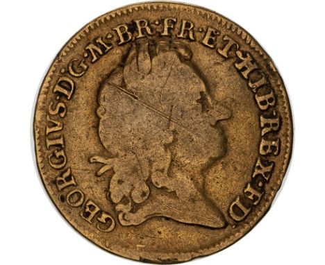 GREAT BRITAIN. George I, 1714-27. Gold guinea, 1715. Third laureate head of George I facing right, no hair below truncation o