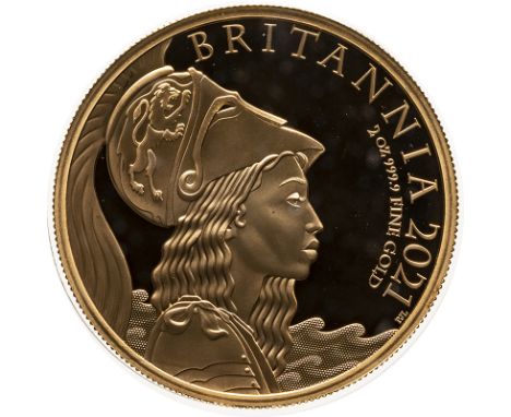 UNITED KINGDOM. Elizabeth II, 1952-2022. Gold 200 pounds, 2021. Royal Mint. Proof. Fifth crowned head of Elizabeth II facing 