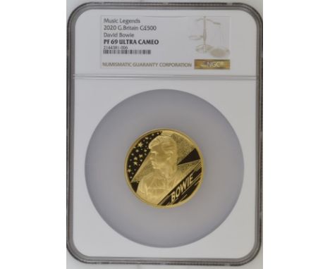 UNITED KINGDOM. Elizabeth II, 1952-2022. Gold 500 pounds, 2020. Royal Mint. Proof. The third release from the "Music Legends"