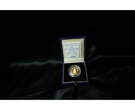 UNITED KINGDOM. Elizabeth II, 1952-2022. Gold half-sovereign, 1989. Royal Mint. Proof. Commemorating the 500 years anniversar