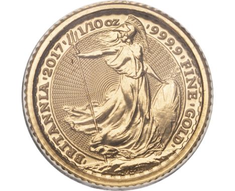 UNITED KINGDOM. Elizabeth II, 1952-2022. Gold 10 pounds, 2017. Royal Mint. Fifth, crowned bust of Queen Elizabeth II right, o