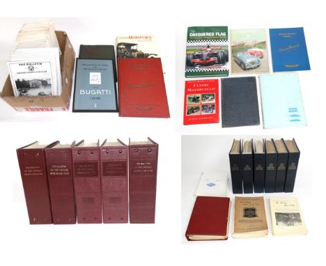 A Quantity of Car Related Books and Programmes, to include a selection of Vintage Sports-Car Club newsletters, circa 1970-80,