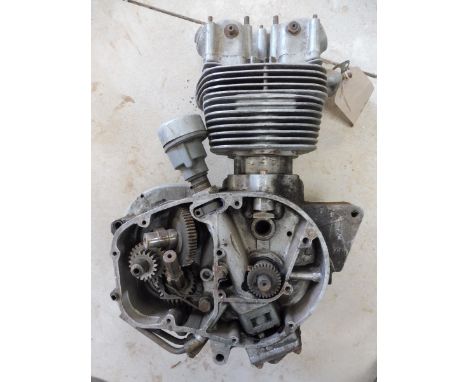 A motorcycle engine.