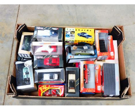 A box of assorted scale models to include Matchbox, Corgi etc. 