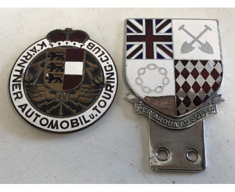 A Karntner Automobile Touring Club part enamel badge and one other. 