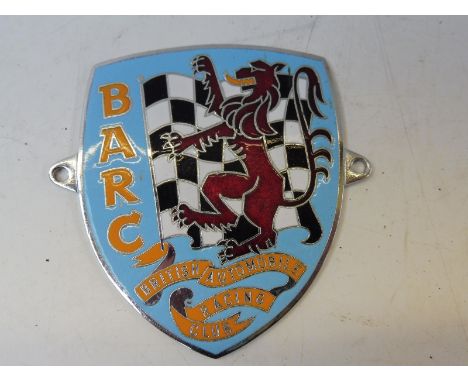 A British Automobile Racing Club enamel shield shaped car badge. 