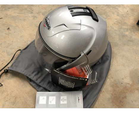 A Caberg motorcycle helmet, appears brand new, for decorative purposes only.