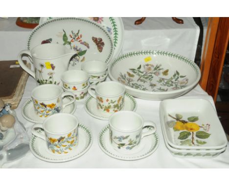 Collection of Portmeirion Botanic Garden cups, saucers, bowls and plates, jugs etc