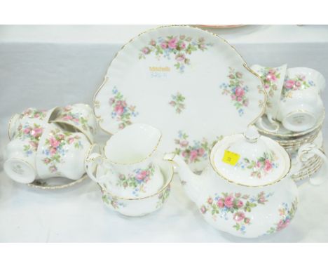 Royal Albert Moss Rose patterned tea service 