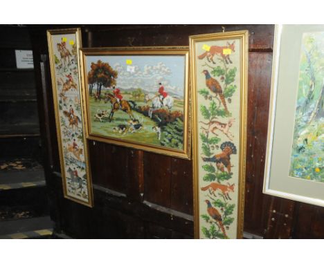 Three tapestry needlework's 
