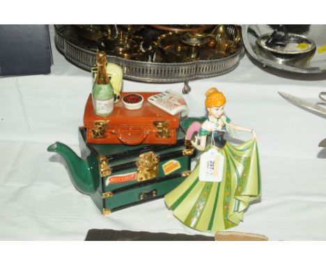 Disney collection figurine Anna and a novelty teapot 