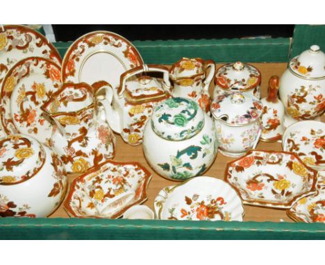 Box full of Masons brown velvet plates, trinket dishes, jugs etc 