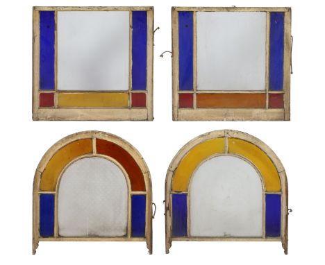 to include a pair of arched sash windows and a pair of rectangular examples, the largest 92cm high.