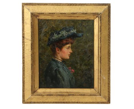 Portrait of a Lady signed (lower right), oil on canvas 32 x 25cm (11.5in x 10in).