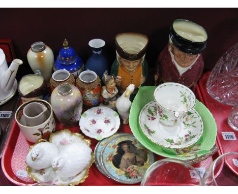 Royal Doulton 'The Squire' and 'The Huntsman' Toby Jugs, 'Simon the Cellarer' character jug, Wedgwood, Hummel, Shelley, Aynsl